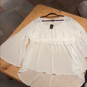 NWT Sz 3 Torrid plus size white blouse shirt party dress casual top flowy